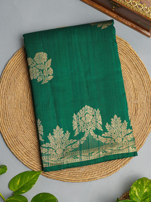Fancy Matka Silk Bottle Green Saree