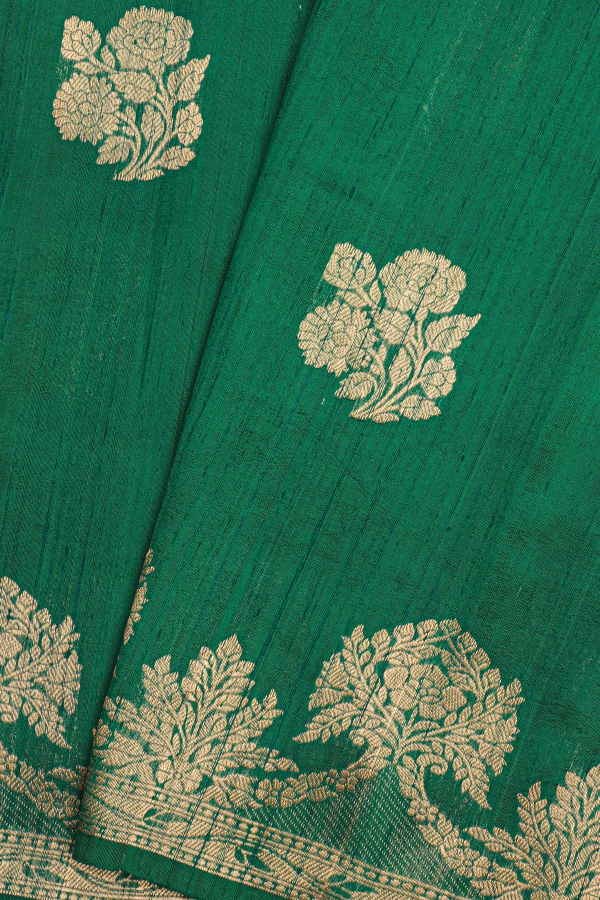 Fancy Matka Silk Bottle Green Saree
