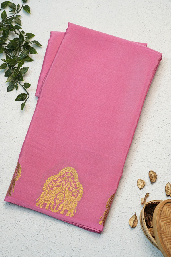 ms-101 Mysore Crepe Pink Saree