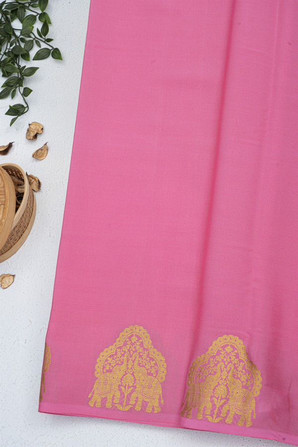 ms-102 Mysore Crepe Pink Saree