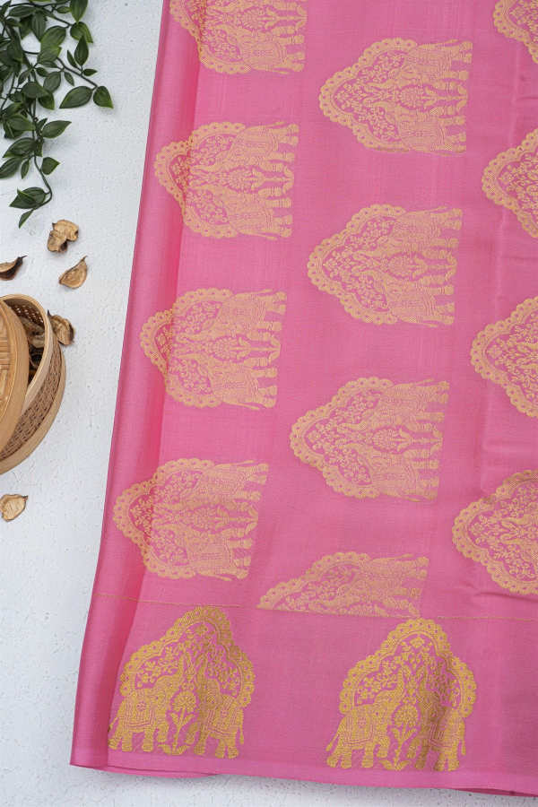 ms-103 Mysore Crepe Pink Saree
