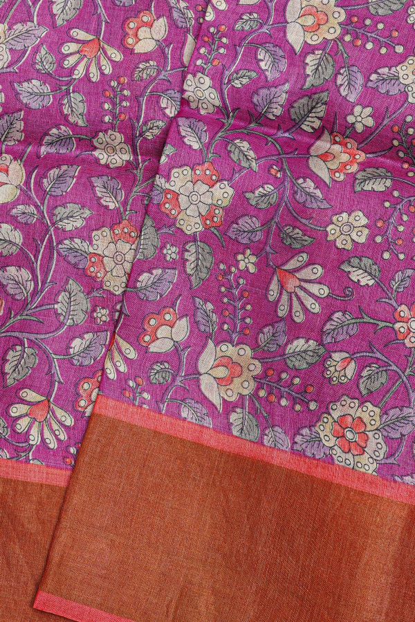 ts-104 Fancy Tussar Magenta Saree