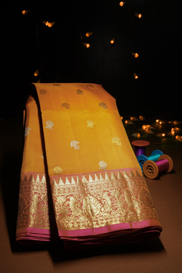 vs-201 Venkatagiri Silk Mustard Saree